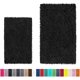 thumbnail image 1 of Alfombra de Baño Luxurux: Alfombras de Baña de Baño de Baño de Lujo Extra Suaves, Material de Microfibra de Chenilla de 1 '', Súper Absorbente (Juego Rectangular, Negro) LuxUrux tapetes para baño, 1 of 1