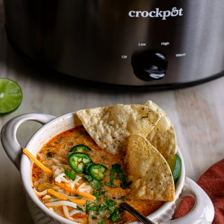 Crock-Pot - 6-Quart Manual Slow Cooker - Black Stainless Steel