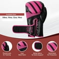 thumbnail image 2 of DEFY Marvelous Boxing Gloves - Ideal for Men & Women, Muay Thai, Kickboxing, MMA, Black/Pink, 6 oz, 2 of 5
