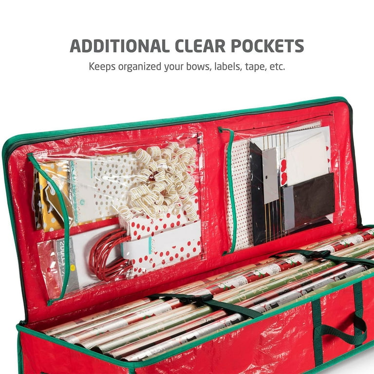 Christmas Wrapping Paper & Holiday Accessories Storage Organizer Box Heavy  Duty