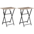 thumbnail image 2 of Jupinyou Indoor Industrial Folding Metal Snack End Table, Antique Brown, 2 of 5