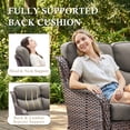 thumbnail image 5 of POCASSY 7-Piece Outdoor Patio Furniture Set with Swivel Chairs, Luxury High Back Rattan Wicker Outdoor Conversation Set with 5-inch Thick Seat Cushion Sofa and Swivel Glider Patio Chair for Porch, 5 of 15