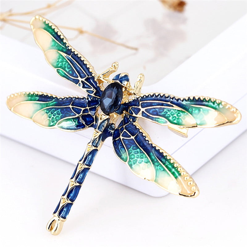 Pretty Enamel Red Blue Dragonfly Brooch Pin Charm Women Men Pin Jewelry 