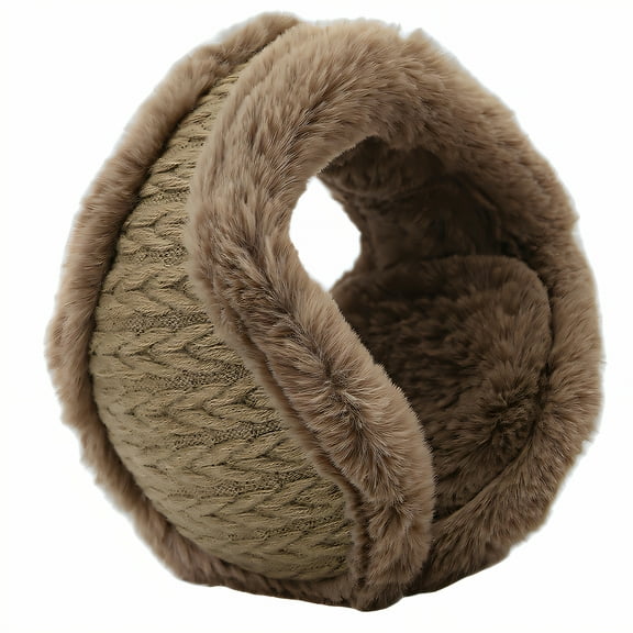 TELOLY Ear Warmers for Women,Cozy Inner Fleece Ear Muffs for Kids,Cold Weather Resistance Womens Ear Muffs,Brown
