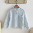 thumbnail image 2 of hotojiny Toddler Boys Henley Shirt Button up Long Sleeve Dress Shirts Cotton Lightweight Tees Spring Tops with Pocket 2-8 Y, 2 of 6