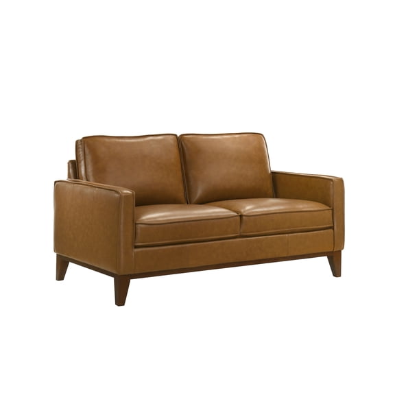 New Classic Furniture Caspar 2-Piece Leather Living Room Set in Caramel