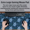 thumbnail image 4 of Computer Desk Mat Blue Mats, Gaming Mouse Pads Big Mouse Pad, Desk Pads Large Non-Slip Rubber Base Waterproof with Stitched Edges, 35.4 X 15.7 inch for Work/Game/Office/Home Turtle Pattern, 4 of 6