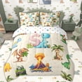 thumbnail image 3 of Erosebridal Cartoon Dinosaur Twin Bedding Sets for Kids Boys Girls, Dino Letter S Bedding Comforter Set, Polka Dots Reversible, 7 Pieces, 3 of 5