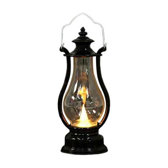Lilixerw Christmas Vintage Handheld Lantern,LED Electronic Candle Lamp for Christmas Patio Outdoor Decor,Indoor Party Wedding Flameless Decoration,Black