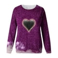 thumbnail image 4 of CEHVOM Women's Spring Fall Printed Long Sleeves Round Neck Casual Tee Tops, 4 of 4