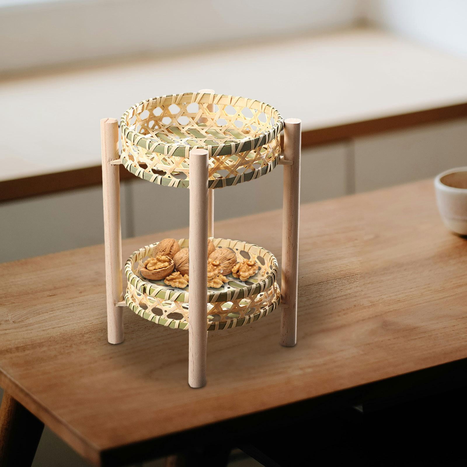 Baoblaze 2 Tier Storage Basket Fruit Rack, Decorative, Multifunctional, Detachable Bread A