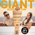 thumbnail image 2 of GoSports Toppling Tower -  Large Wooden Stacking Games - Stacks Up to 3 ft - Natural Wood, 2 of 6