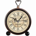 thumbnail image 1 of wonima44 Vintage Analog Alarm Clock, 6.1" Silent Non-Ticking Quartz Desk Clock with Roman Numerals, Battery Operated Table Clock for Bedroom, Living Room, Office, or Gift (White), 1 of 1