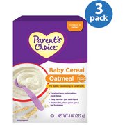 Parent's Choice Oatmeal Cereal, 8 oz (Pack of 3)