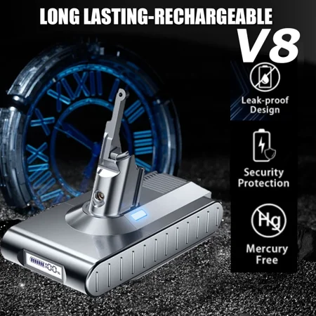 9.5Ah Battery For Dyson V8 SV10 Cordless Handheld Vacuum Cleaner Battery w/ LED