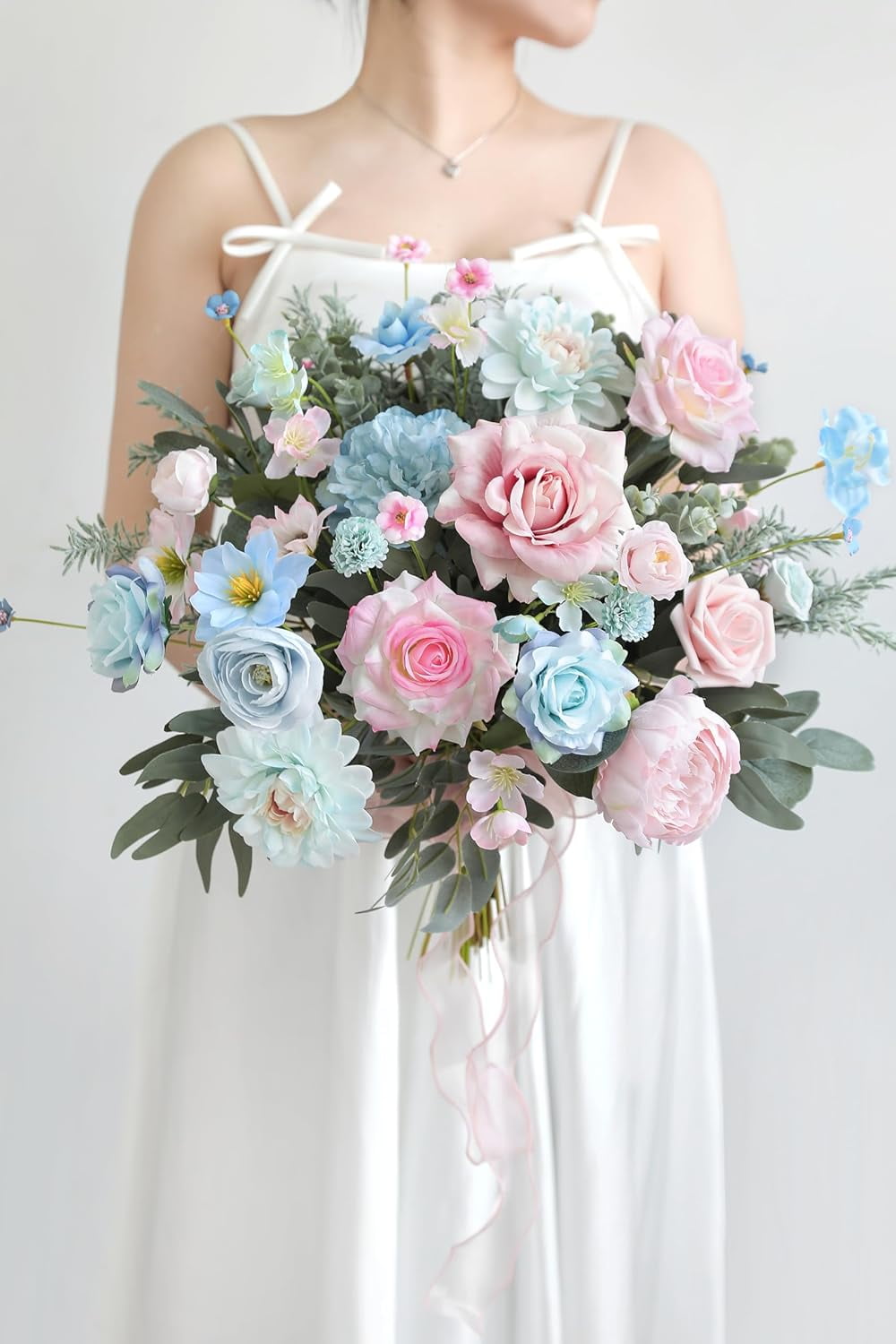 Artificial Flowers Combo Box Set Silk Flowers Fake Rose for DIY Floral Arrangements Wedding Bouquets Centerpieces Baby Shower Party Home Decorations（Nude Color）