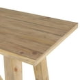 thumbnail image 5 of DecMode 59" x 32" Light Brown Wood Rectangular Console Table with Flared Legs and Crossed Beams, 1-Piece, 5 of 9