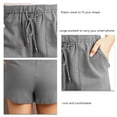 thumbnail image 5 of Women Shorts High Waist Elastic Pants Drawstring Pure Color Shorts Summer Casual Pants Gery XXL, 5 of 6