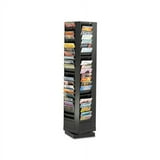 Safco Steel Rotary Magazine Rack 92 Compartments 14w x 14d x 68h Black ...