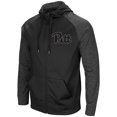 thumbnail image 2 of Men's Colosseum Black Pitt Panthers Blackout 3.0 Tonal Raglan Full-Zip Hoodie, 2 of 3