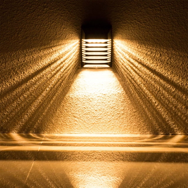 Luz de pared de seguridad solar para exteriores | Alimentado por energía solar, resistente al agua IP54, desde el anochecer hasta el amanecer, iluminación de 6 a 12 horas | Jardín, Cerca, Patio