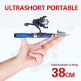thumbnail image 4 of Yimiti .0-2.4M Super Short Sea Rod With Telescopic Fiberglass Fishing Rod Reel Set,2.4, 4 of 7