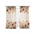 thumbnail image 6 of Red Poppy Sunflowers Sheer Curtains for Living Room Bedroom Spring Floral Farmhouse Sheer Curtains 63 Inch Long 2 Panels Set Light Filtering Curtain Window Treatments Drapes for Dining Room, 6 of 6