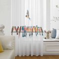 thumbnail image 6 of Birds Sheer Curtains 84 Inches Long, Watercolor Bird Vintage Light Filering Curtains, Breathable Simi Curtain Privacy Drapes for Living Room Bedroom Lightweight Window Treatment, 6 of 9