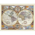 thumbnail image 2 of Unknown 32x26 Gold Ornate Wood Framed with Double Matting Museum Art Print Titled - Western Eastern Hemispheres - 1627, 2 of 4