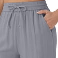 thumbnail image 5 of Yungyresw Womens Wide Leg Palazzo Pants Solid Drawstring Lightweight Baggy Pants Casual Comfort Flowy Women Pants With Pocket Gray M, 5 of 6