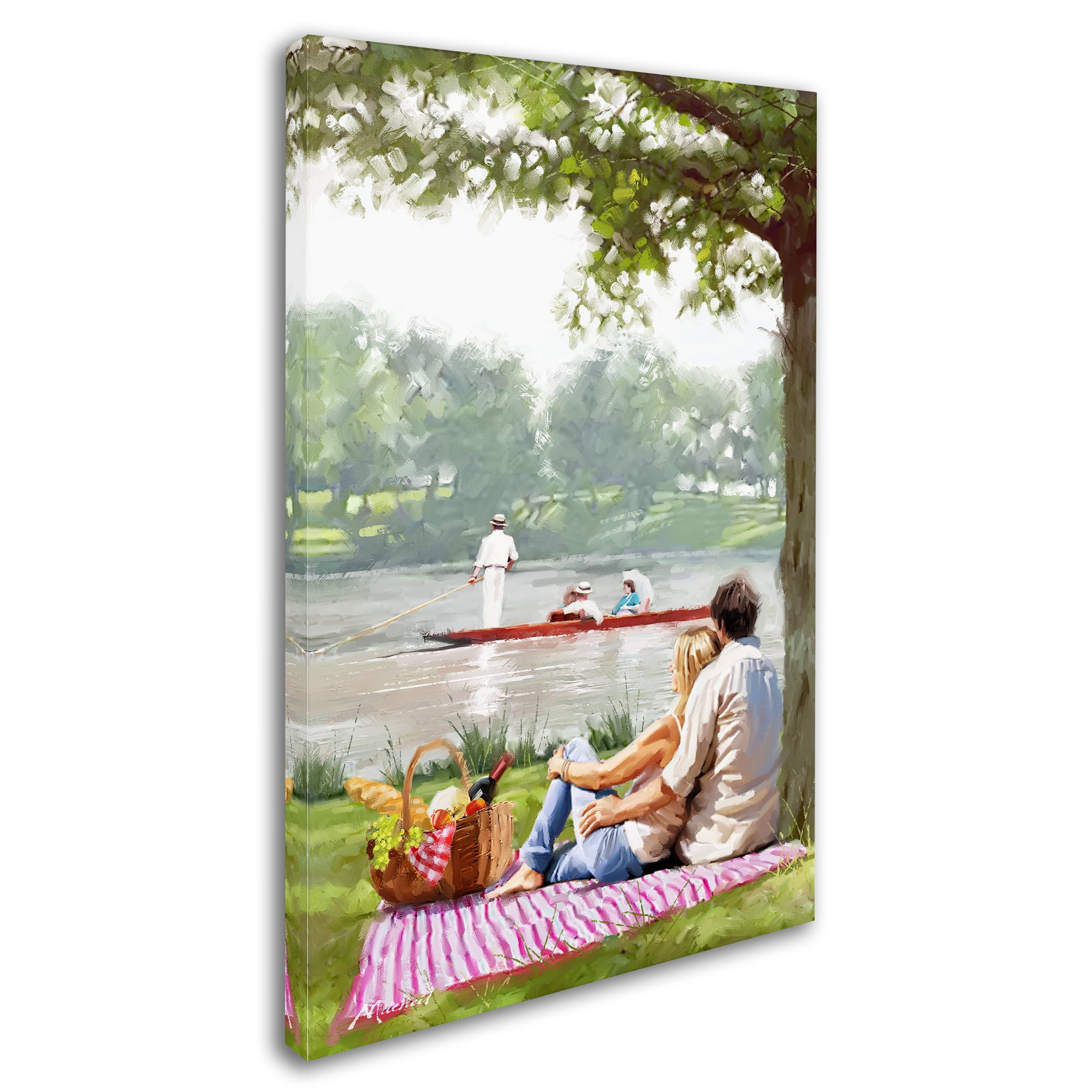 Trademark Fine Art 'Picnic by the River' Canvas Art by The Macneil Studio
