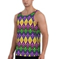 thumbnail image 2 of Gaeub Mardi Gras4 Men's Athletic Tank Top, Workout Sleeveless Shirts, Running Tank Tops for Gym, Running, Training - 3X-Large, 2 of 9