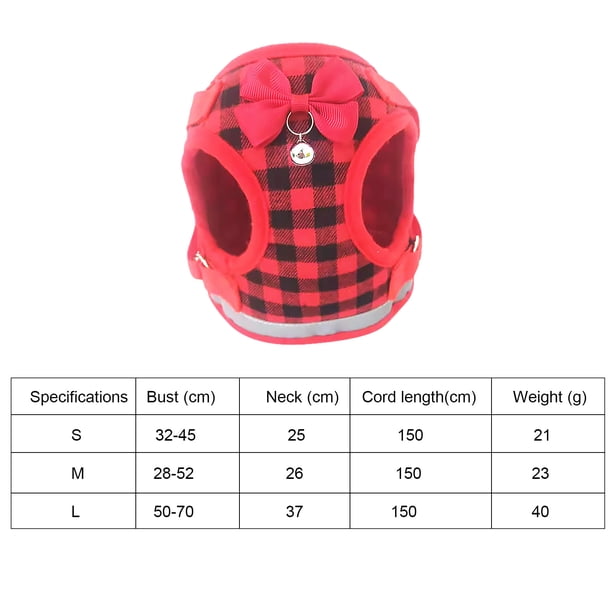 Chaleco navideño para mascotas camisa anillo de correa ropa de rejilla para perros pequeños y medianos (rojo M) Sywqhk Libre de BPA
