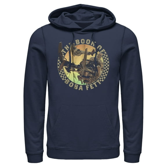 Men's Star Wars: The Book of Boba Fett Tusken Raiders on Speeders Pull Over Hoodie Navy Blue 3X Large
