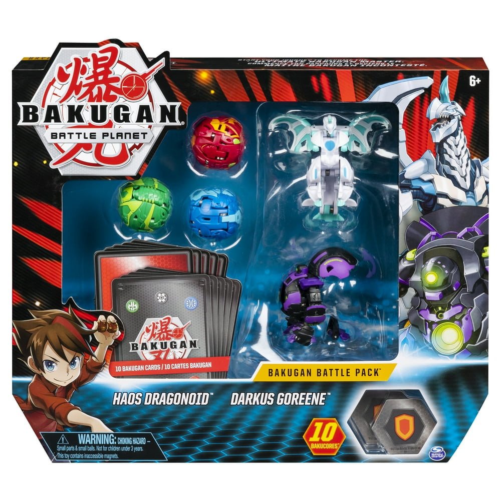 Bakugan, Battle Pack 5-Pack, Haos Dragonoid and Darkus Goreene, Collectible Cards and Figures 