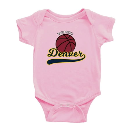 

Cute Denver Baby Outfits Basketball Fan Sports Baby Clothes (Pink 0-3 Monthes)