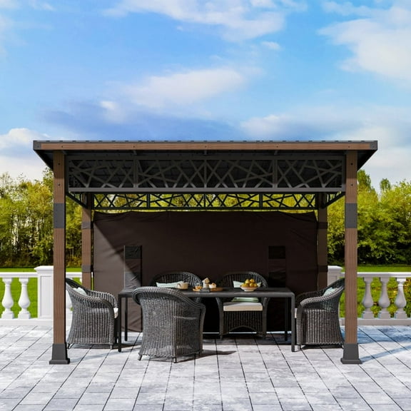 12FT.X 14FT.Outdoor Wooden Gazebo With Sloping Roof
