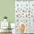 thumbnail image 4 of Plastic Shower Liner - Premium EVA Thickened Shower Curtain Liner with Rustproof Grommets and 3 Weighted Magnets, Waterproof Shower Curtain for Bathroom… (6G-Starfish, 72”*72”), 4 of 4