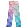 thumbnail image 3 of Colorful Gradient Fish Scale Texture Mermaid Pajama Pants Breathable with Pockets Pajamas For Lady Vintage Sleeping Pants Bedroom Homewear, 3 of 6