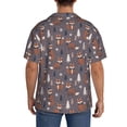 thumbnail image 3 of Pofeuu Snowflake Fox Print Mens Casual Short Sleeve Shirts Beach Summer Spread Collar Pocket Tops Men's Casual Short-sleeved Shirt-Large, 3 of 5