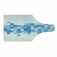thumbnail image 1 of Abstract Cutting Board, 3D Graphic Illustration Squares Pattern Modern Mosaic Geometric Design, Tempered Glass Cutting and Serving Board, Wine Bottle Shape, Pale Blue Blue White, by Ambesonne, 1 of 1