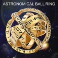 thumbnail image 2 of Anillos colgantes de astro para hombres, anillos de bola astronómica vintage cósmica giratoria, collar para mujeres, anillo de dedo con letra, joyería, tamaño 9, plata, 2 of 5
