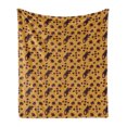 thumbnail image 1 of Tribal Soft Flannel Fleece Throw Blanket, Aboriginal Style Inspired Layout of Hands and Reptiles Composition, Cozy Plush for Indoor and Outdoor Use, 70" x 90", Marigold Multicolor, by Ambesonne, 1 of 5