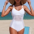 thumbnail image 5 of mgoYE Swimsuit for Women Tummy Control Women Ruched Slimming One Piece Swimsuits Tummy Control Vintage Bathing Suits(White,S), 5 of 7