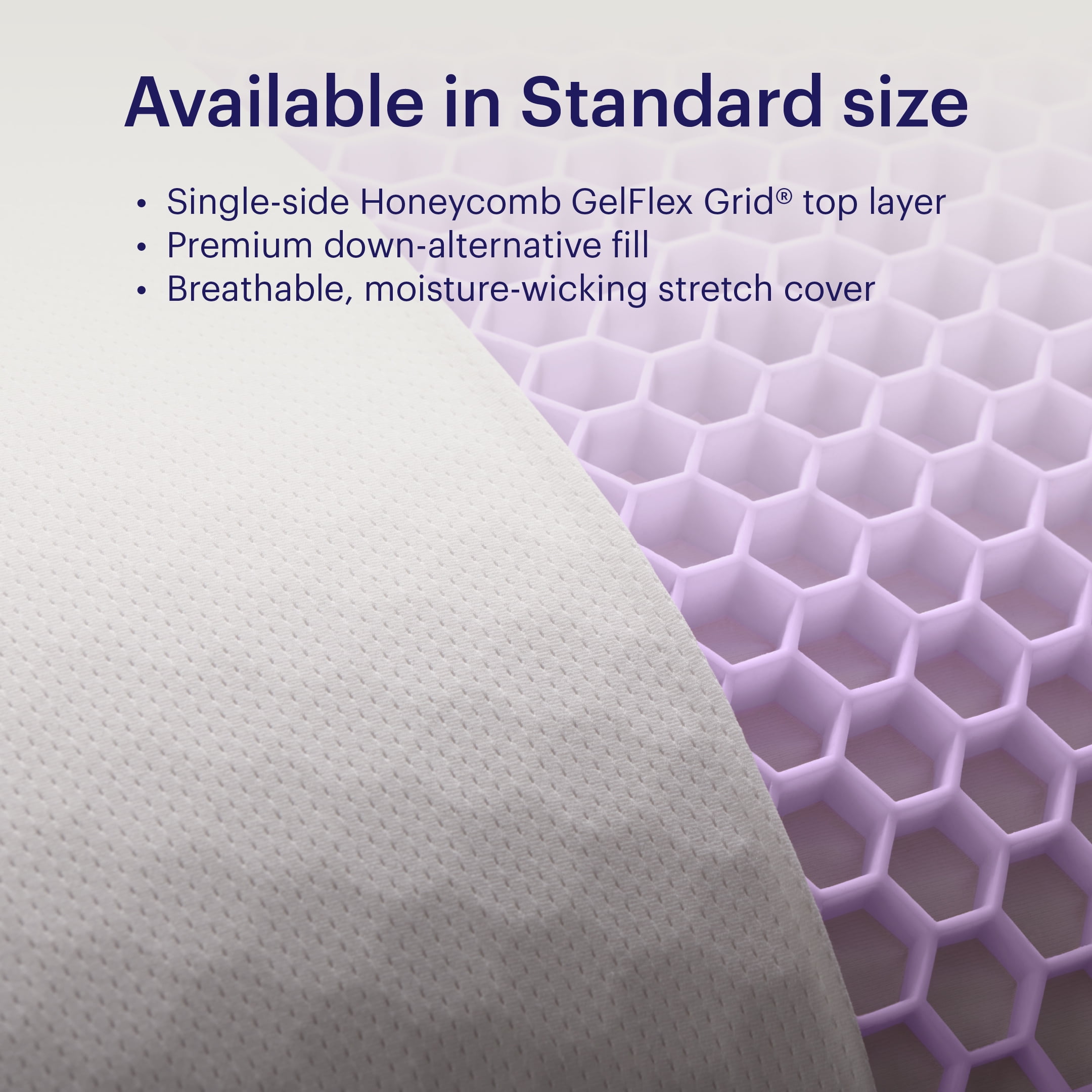(2 pack) Purple GridCloud Pillow, Honeycomb Gelflex Top Layer, Hypoallergenic, Down - Alternative