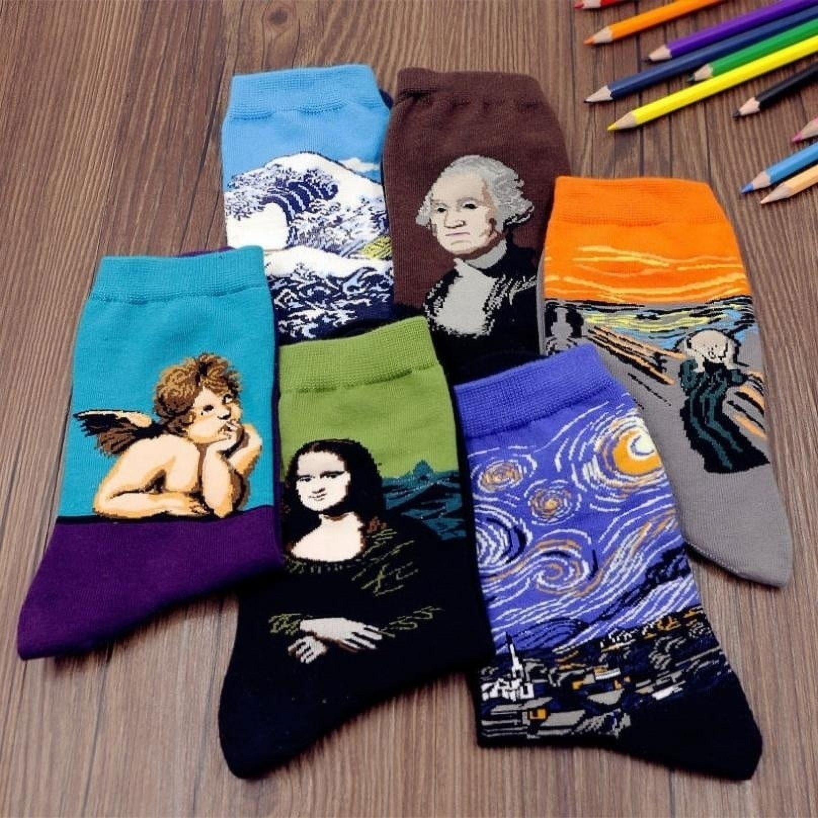 Hirigin Women Men Art Painting Socks Van Gogh Retro Funny Colorful Socks