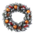 thumbnail image 1 of Corona navideña Corona navideña artificial Corona para puerta de entrada Bayas rojas Navidad Bronce, 1 of 9