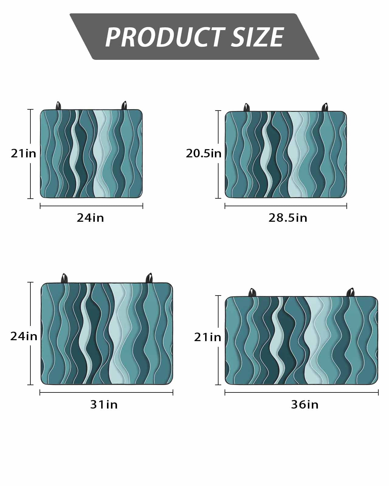 Stove Top Covers for Electric Stove, Abstract Turquoise Moire Glass Stovetop Cover Protector, Gradient Coastal Ocean Geometric Induction Cooktop Protector Oven Mat for Kitchen Countertop 36"x21"