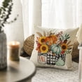 thumbnail image 2 of Sm:)e Sunflower Bow Pumpkin Fall Pillow Covers 18x18 Inch Set of 2, Cushion Covers for Sofa Seasonal Home Decor, 2 of 7