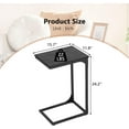 thumbnail image 3 of C Shaped End Tables Set of 2, 24 inches High Small Side Tables for Couch, Bed, Sofa Tables for Living Room, Bedroom, Bedside, Metal Frame, Black, 3 of 8